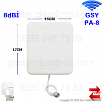 GSM Sinyal Güçlendirici 8dBİ PANEL ANTEN GSY PA-8