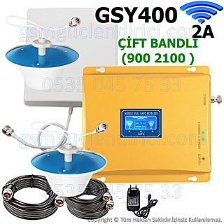 GSY400 Çift Bandlı Gsm Sinyal Güçlendirici - 2 İç Antenli