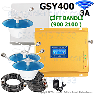 Çift Bandlı Gsm Sinyal Güçlendirici GSY400 - 3 İç Antenli