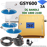 Üç Bandlı Gsm Sinyal Güçlendirici GSY600 - 3 İç Antenli