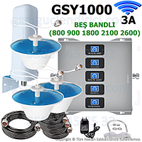 Beş Bandlı Gsm Sinyal Güçlendirici GSY1000 - 3 İç Antenli